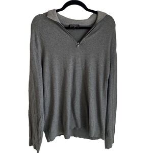EXPRESS MENS COLLARED GRAY LONG SLEEVE SHIRT WITH ZIPPER XL